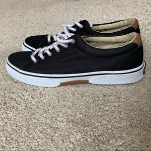 Mens Sperry Halyard Black MEMORY FOAM Top-Sider